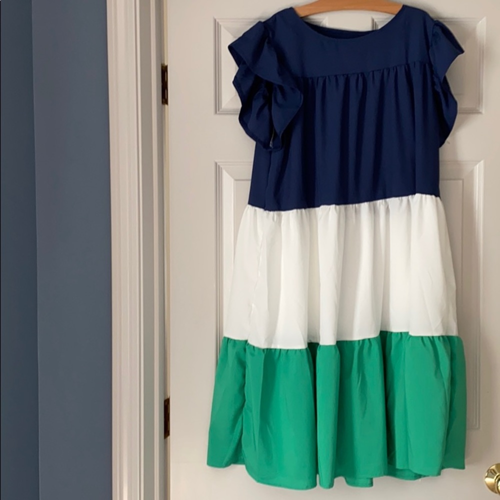 Medium color block tent dress